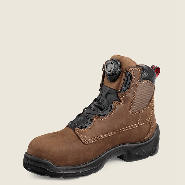 Mens Red Wing Flexbond - 6-inch Boa® Waterproof Toe - Safety Boots Brown - MDS214390